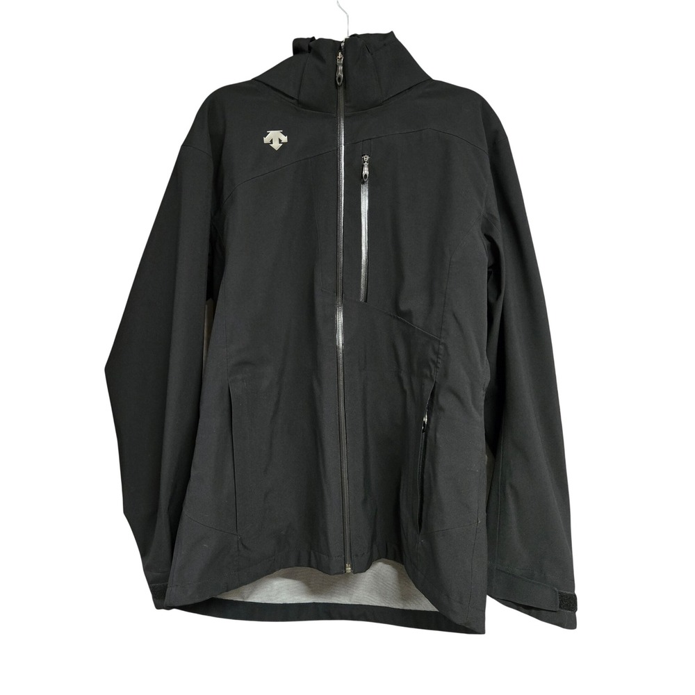 Descente Mens Black Hooded Ski Jacket Waterproof Shell Black Men's Size XL